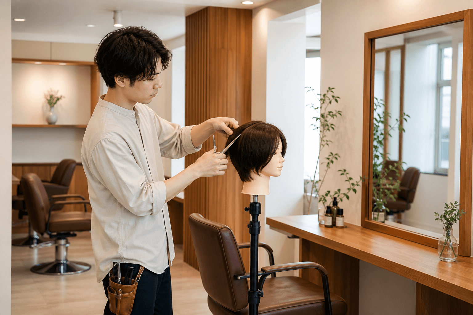 営業時間内で技術を磨くサロン内観